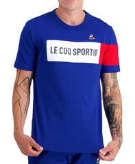 Теннисная футболка Le Coq Sportif TRI Tee Short Sleeve N°1 - bleu electro