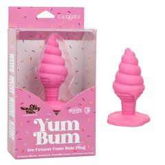 Розовая анальная пробка в виде мороженого Yum Bum Ice Cream Cone Butt Plug - 9,5 см. - 