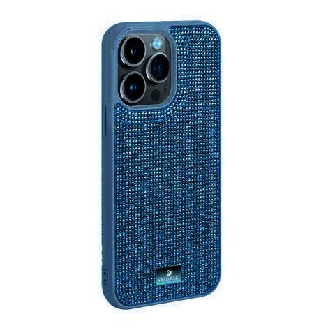 Чехол со стразами SW для iPhone 13 Pro (Синий)