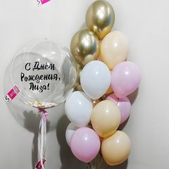 Композиция из воздушных шаров Фонтан + баблс