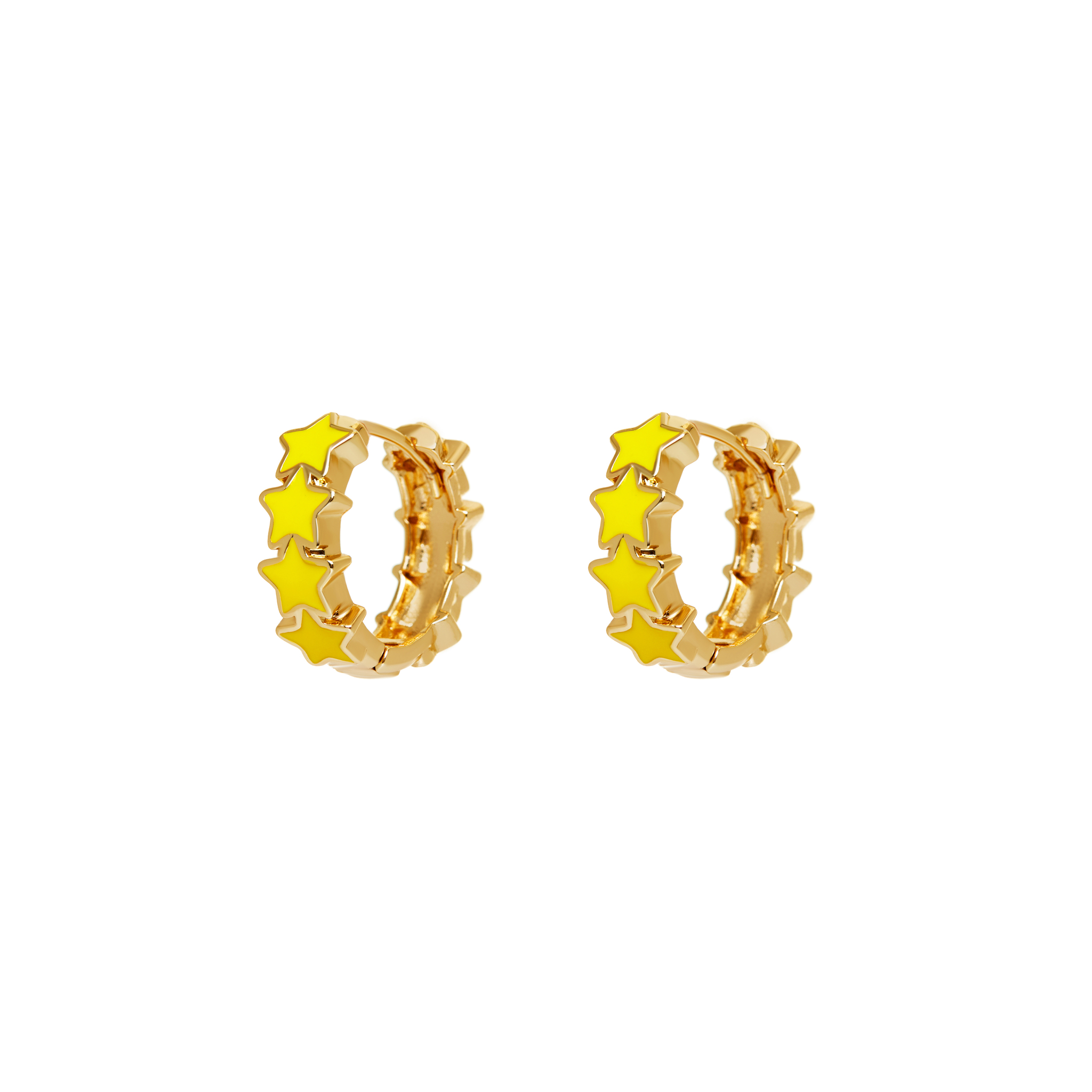 DÉJÀ VU Серьги Yellow Enamel Star Earrings