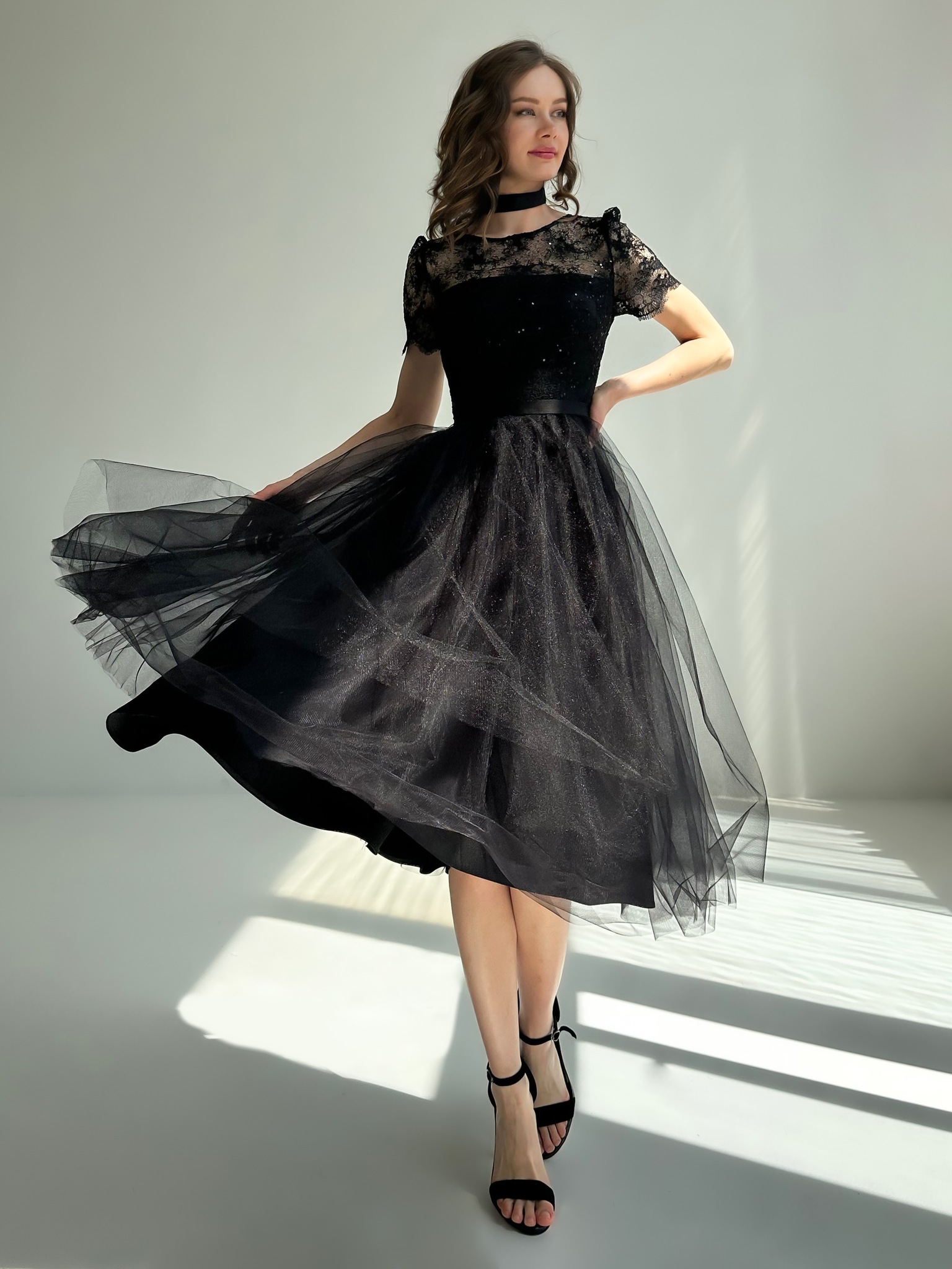 Parfois ❤ женское платье с кружевом черный цвет, размер M/L, XS/S, цена BYN