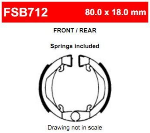 FSB712 Тормозные колодки барабанные MOTO, коробка 2 шт