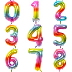 Фольгированные цифры 102 см с гелием (яркая - радуга - металлик)