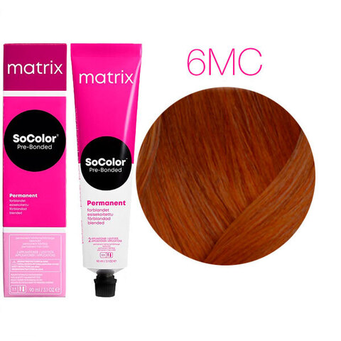 Matrix SoColor Pre-Bonded 6MC темный блондин мокка медный, стойкая крем-краска для волос с бондером