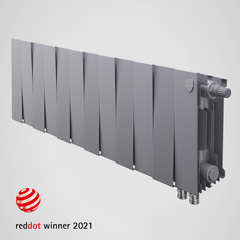 Биметаллический радиатор с правым нижним подключением Royal Thermo Pianoforte Silver Satin 200 VDR (серебристый) - 14 секций