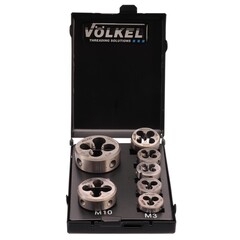 Набор плашек М3-М12 DINEN22568 HSSE 20/25/30/38мм 7пр Volkel 49522