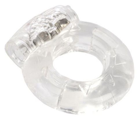 Толстое прозрачное эрекционное кольцо с вибратором - Toyfa Basic Basic 818034-1