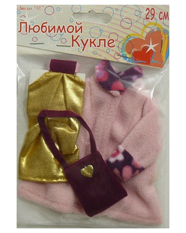 Костюм с пальто - Розовый. Одежда для кукол, пупсов и мягких игрушек.