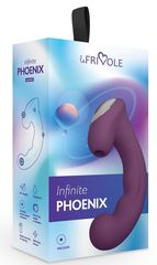 Фиолетовый вибратор Phoenix с вакуумной стимуляцией клитора - 18 см. - 