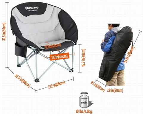 Картинка кресло кемпинговое Kingcamp Moon Leisure Chair (84Х70Х80) зеленый - 4