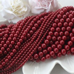 Майорка тёмно-бордовая 6 мм, 1 нить, МА223