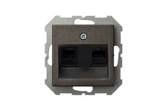 Розетка Телефонная Двойная (2х 2хRJ11 kat.3 ) ITL-002-01 E/J антрацит,LIREGUS EPSILON