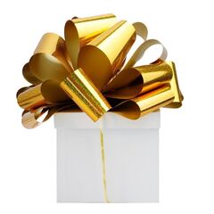 Бант-шар, Золото, Голография / 35см*9,5см, 1 шт.