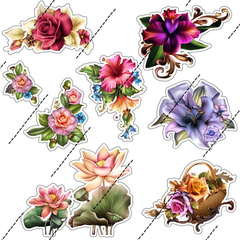 Печать на сахарной бумаге, Набор Цветы 14