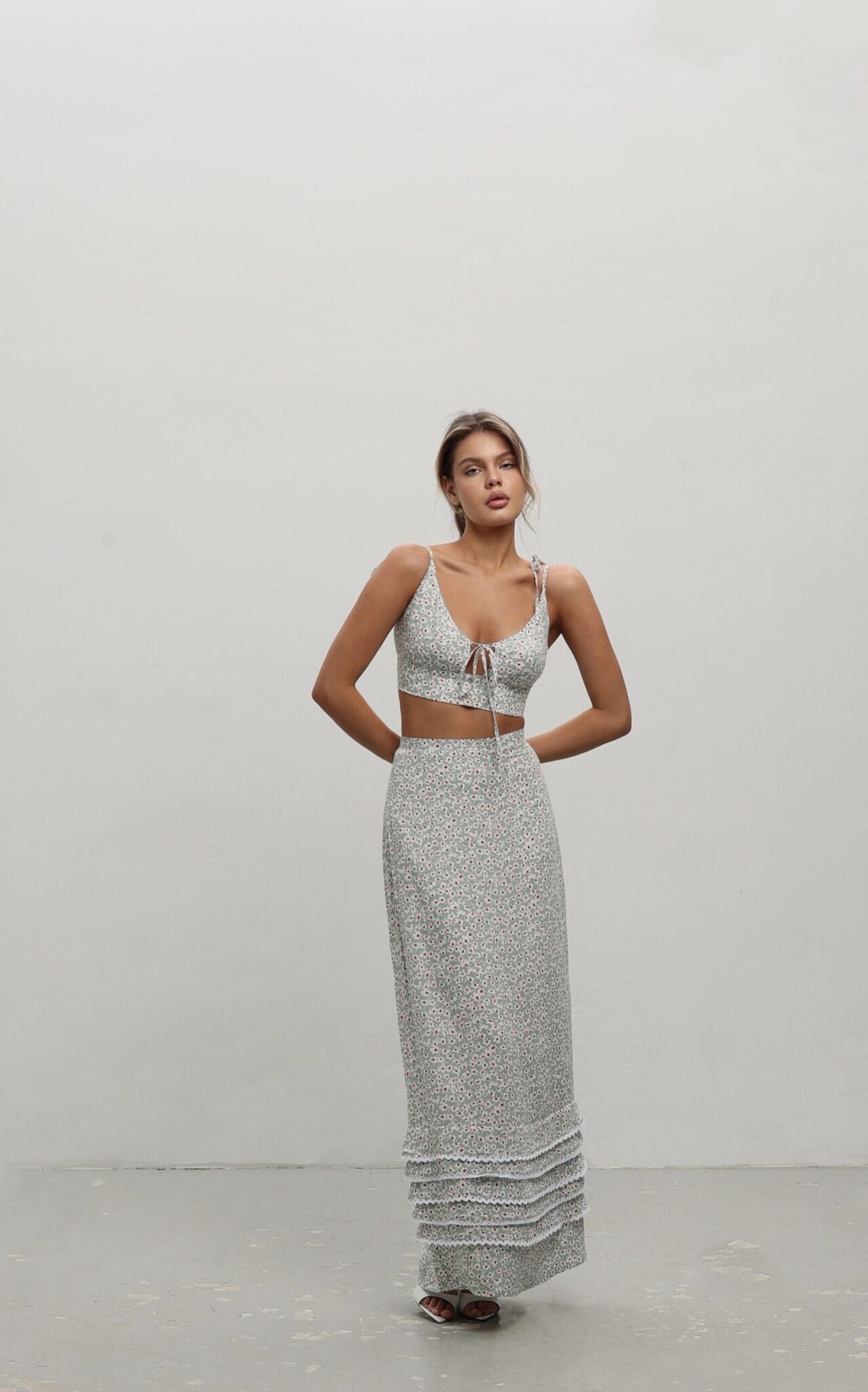 Юбка макси с цветочным принтом