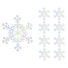 Декоративное украшение Снежинки Льдинки, 9 см, Серебро, Голография, 8 шт