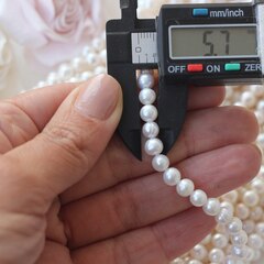 Жемчуг натуральный речной, круглый, 5,5-6,5 мм, 1 нить, Ж007