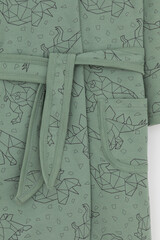 халат  для мальчика  К 5763-1/весенний зеленый,динозавры