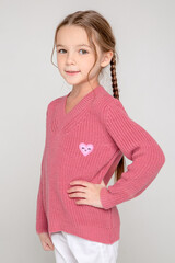 джемпер  для девочки  КВ 30118/ш/брусника