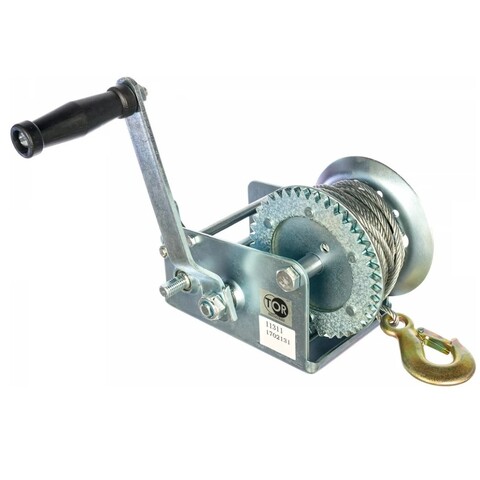 Лебедка ручная барабанная с тросом 1000кг 10м оцинкованная TOR FD (11311)
