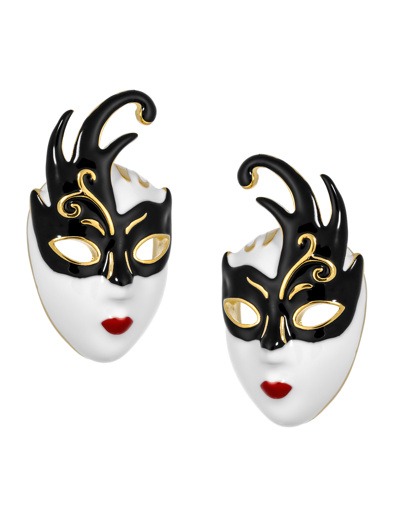 Массивные дизайнерские серьги Маски венецианские