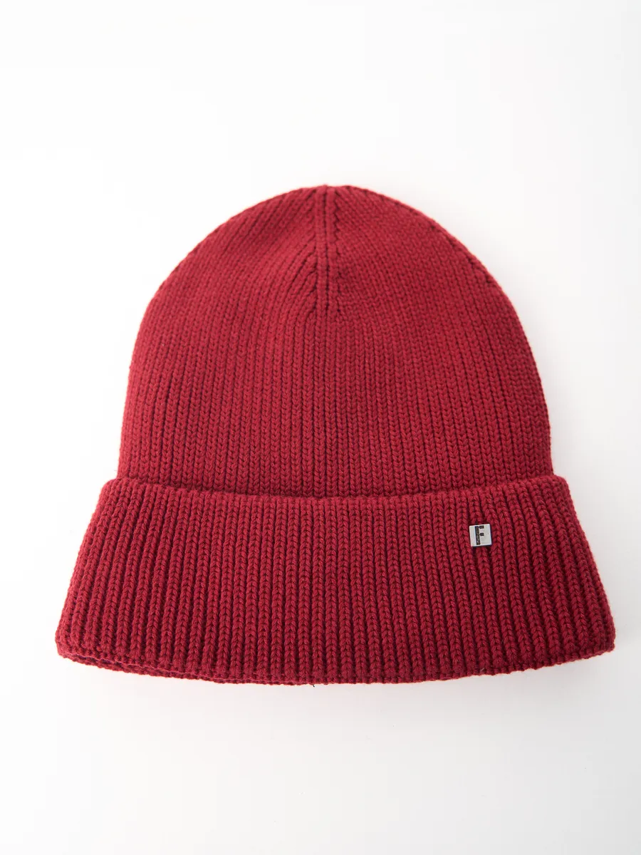 Шапка зимняя на флисе вязаная осень