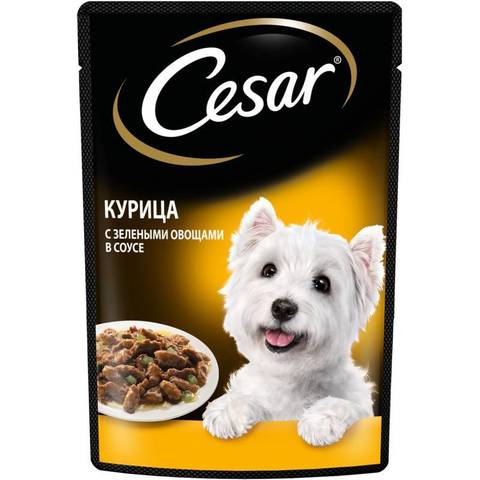 Cesar пауч для собак курица с зелеными овощами 85г