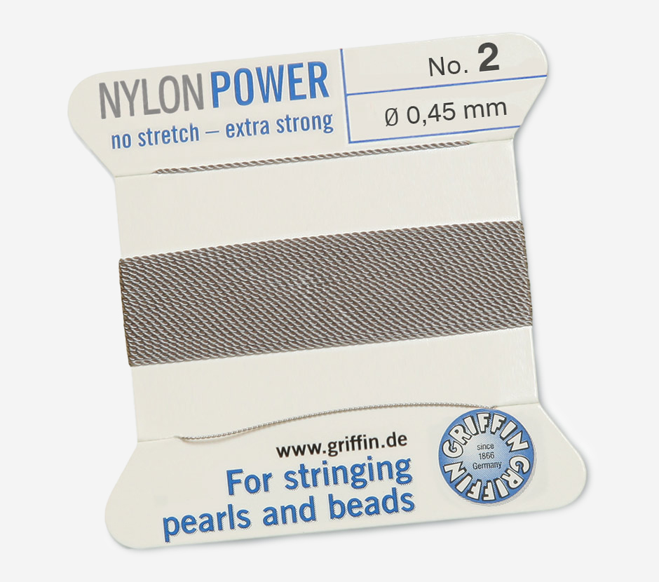 Griffin Nylon Power No2 0.45мм, с иглой, два метра, серая дымка