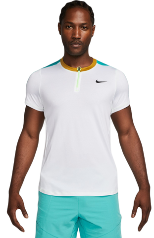 Поло теннисное Nike Court Dri-Fit Advantage Polo - white/washed teal/bronzine/black