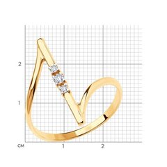 018678 - Кольцо Z из золота с фианитами