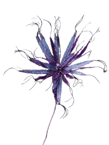 Фантазийный цветок 48х66см ChristmasDeLuxe фиолетово-голубой