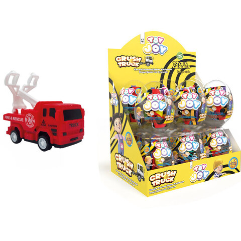 Яйцо огромное Пластик CRASH TRUCK с игрушкой и драже сахарное 1кор*6бл*12шт,20г