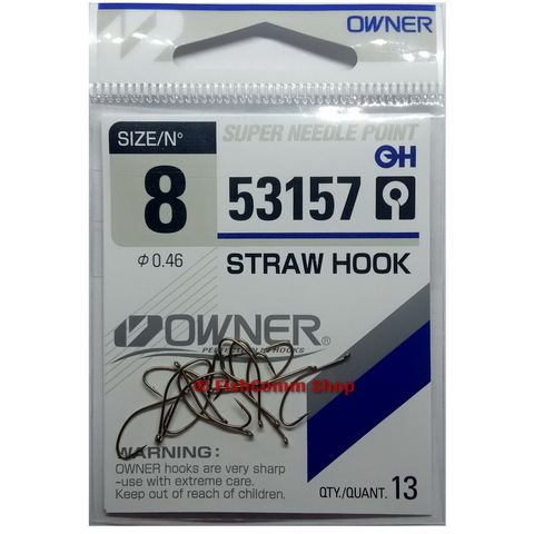 53157 № 8 Крючки OWNER Straw Hook-Brown/ продажа от 5 уп.