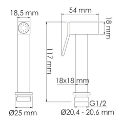 WasserKRAFT A136 Гигиеническая лейка с фиксатором фото
