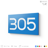 Номер на дверь 305, табличка на дверь для офиса, квартиры, кабинета, аудитории, склада, голубая 120х70 мм, Айдентика Технолоджи