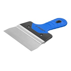 ЗУБР 150 мм, усиленная алюминиевая направляющая, двухкомпонентная ручка, нержавеющий, фасадный шпатель, Профессионал (10049-15)