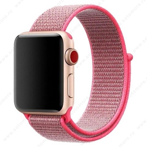 Ремешок для Apple Watch 38/ 40 mm текстильный розовый
