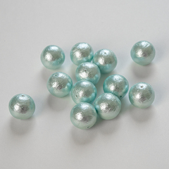 Хлопковый жемчуг, оттенок "Aqua", шар 16мм, сквозное отверстие