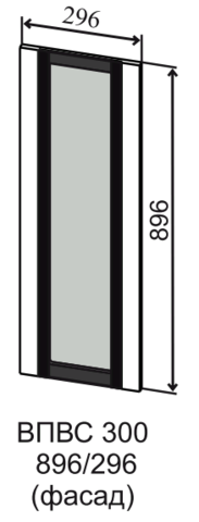 Шкаф верхний вклеенное стекло высокий 300