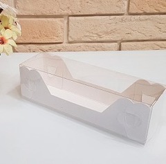 Коробочка "Макарони" резная с прозрачной крышкой 185*55*50