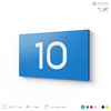 Табличка с номером 10 на дверь квартиры, для офиса, кабинета, аудитории, склада, голубая 120х70 мм, Айдентика Технолоджи