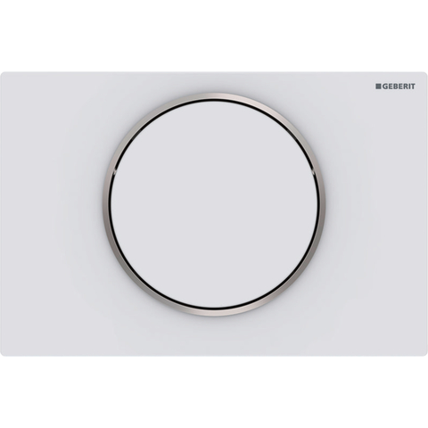 Смывная клавиша Geberit Sigma10, смыв/стоп: белый матовый лак, легко чистящееся покрытие, полированное