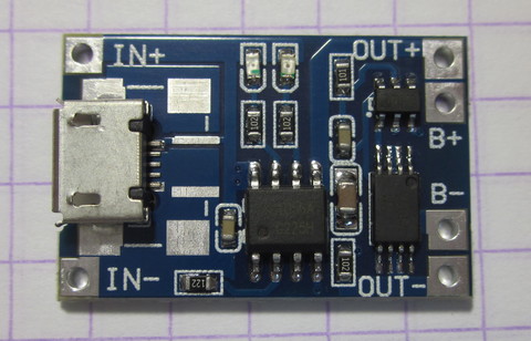 USB модуль зарядного устройства 5V, 1A для 18650