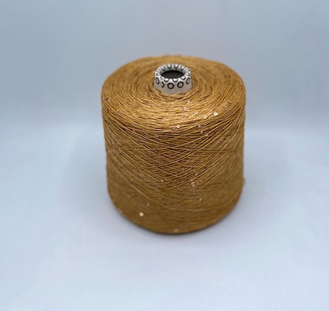 G&G Filati (пр.Италия), art-Lino 430м/100гр, 100%Лен +пайетка, цвет-Червонное золото. арт.30397