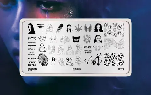 Пластина для стемпинга GO STAMP 129 Euphoria