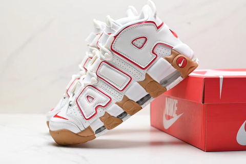 Nike more uptempo white red store