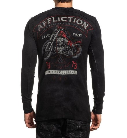 Affliction | Пуловер мужской двусторонний AC PETINA A21679 спина на модели