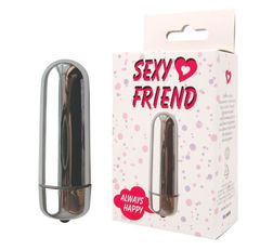 Серебристая гладкая вибропуля Sexy Friend - 8,3 см. - 