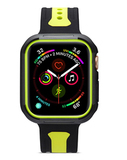 Силиконовый чехол Sport Case для Apple Watch 38 мм (Черный с желтым)